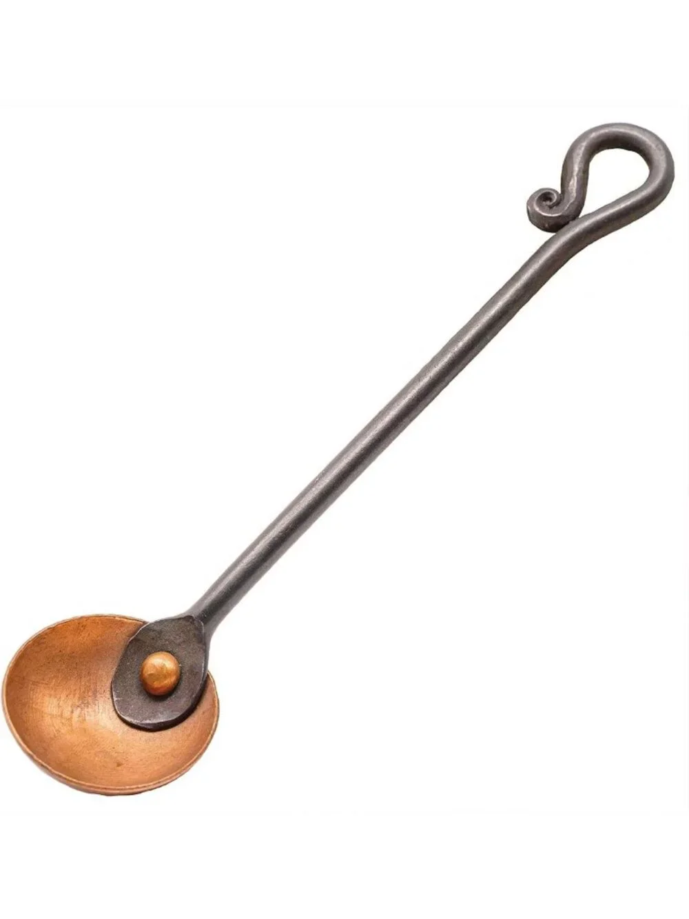 Antique Rustic Copper & Steel Coffee Scoop | 2 Tsp Food Grade Metal Spoon